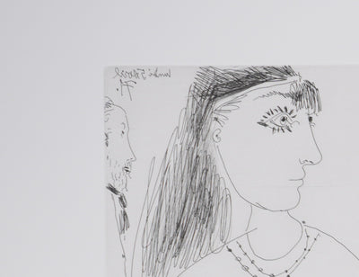 Pablo PICASSO : Les 156, Degas songeant, Filles entre elles, Gravure originale signée