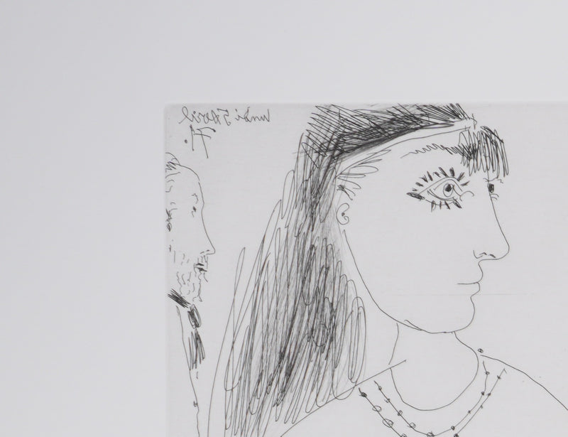 Pablo PICASSO : Les 156, Degas songeant, Filles entre elles, Gravure originale signée