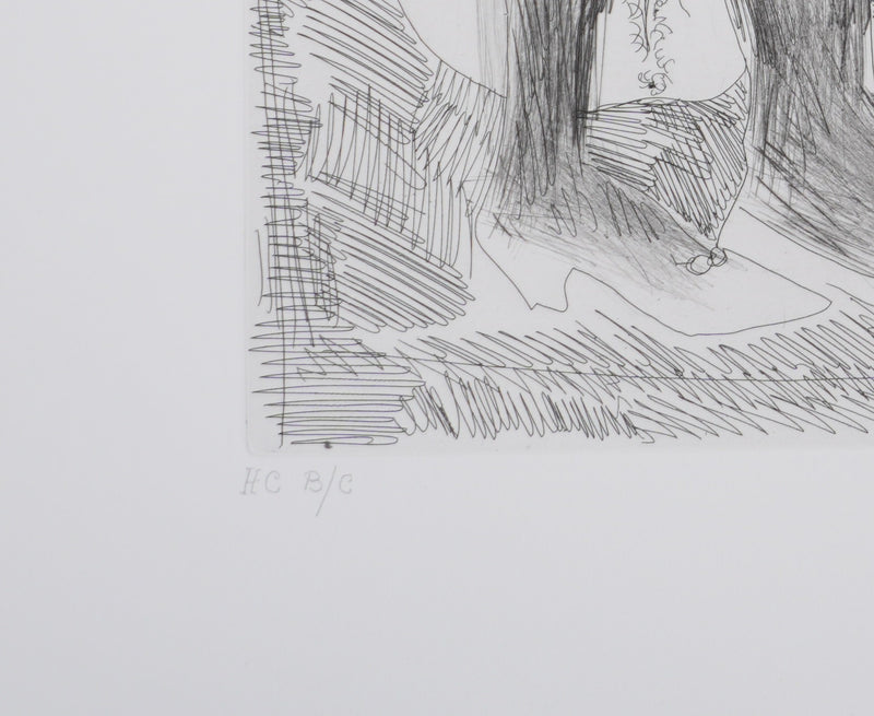Pablo PICASSO : Les 156, Degas songeant, Filles entre elles, Gravure originale signée