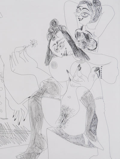 Pablo PICASSO : Les 156, Degas songeant, Filles entre elles, Gravure originale signée
