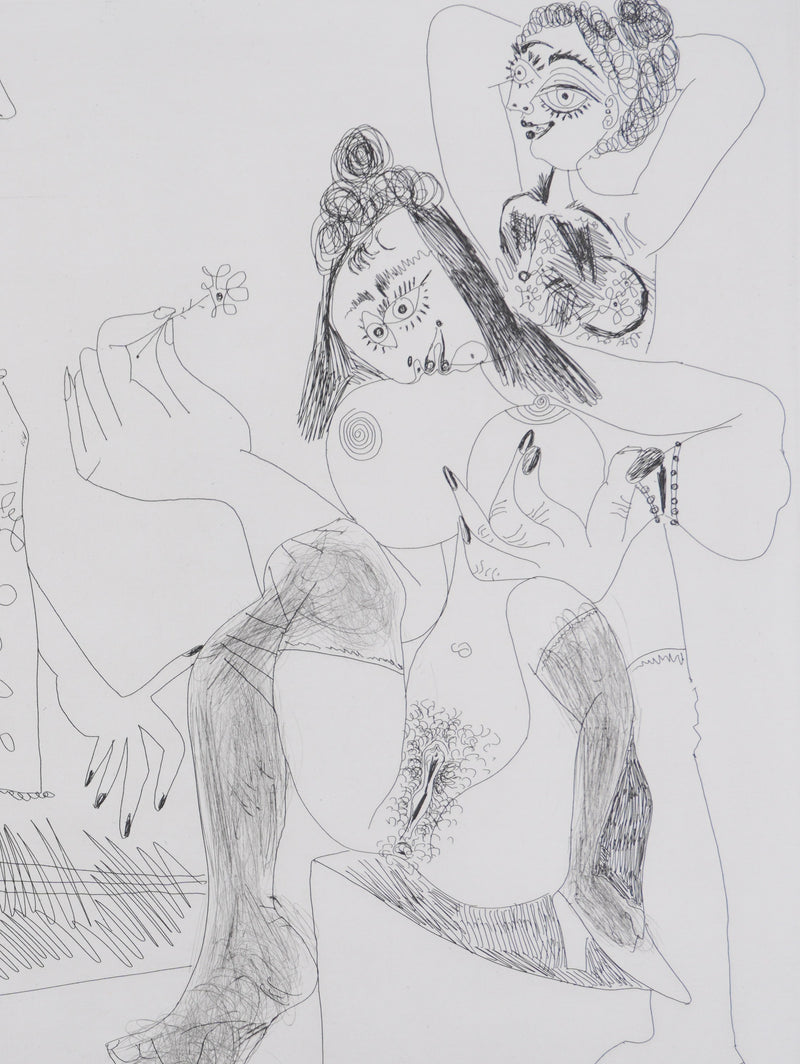 Pablo PICASSO : Les 156, Degas songeant, Filles entre elles, Gravure originale signée