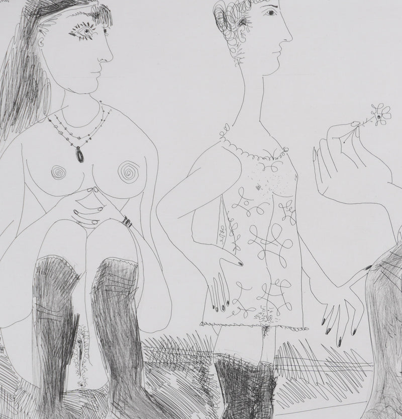 Pablo PICASSO : Les 156, Degas songeant, Filles entre elles, Gravure originale signée