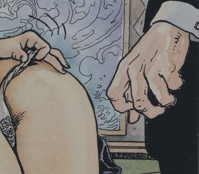 Milo MANARA : Le billard, Lithographie originale signée
