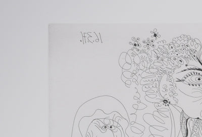 Pablo PICASSO : Les 156, Maison close, Degas avec son album…, Gravure originale signée
