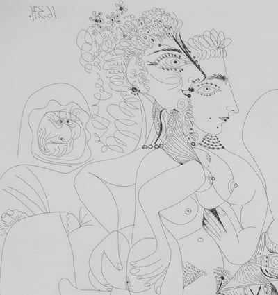 Pablo PICASSO : Les 156, Maison close, Degas avec son album…, Gravure originale signée
