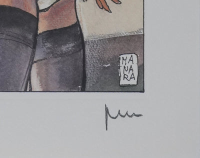 Milo MANARA : La fessée, Lithographie originale signée
