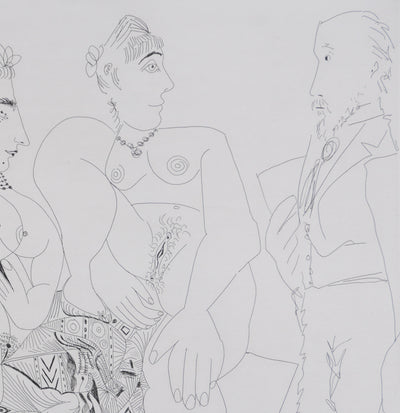 Pablo PICASSO : Les 156, Maison close, Degas avec son album…, Gravure originale signée