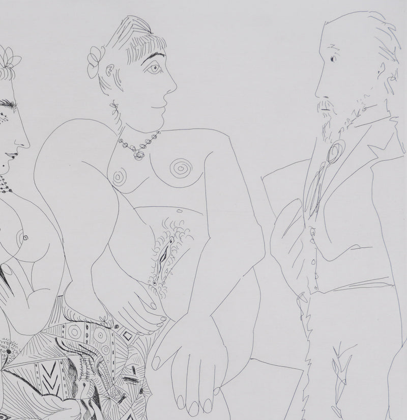 Pablo PICASSO : Les 156, Maison close, Degas avec son album…, Gravure originale signée