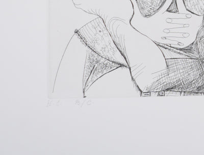 Pablo PICASSO : Les 156, La Fête de la patronne, avec un amour ithyphallique. Degas au nez rouge, Gravure originale signée