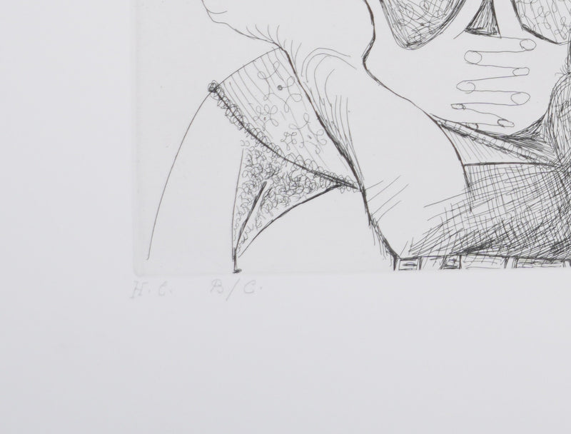 Pablo PICASSO : Les 156, La Fête de la patronne, avec un amour ithyphallique. Degas au nez rouge, Gravure originale signée