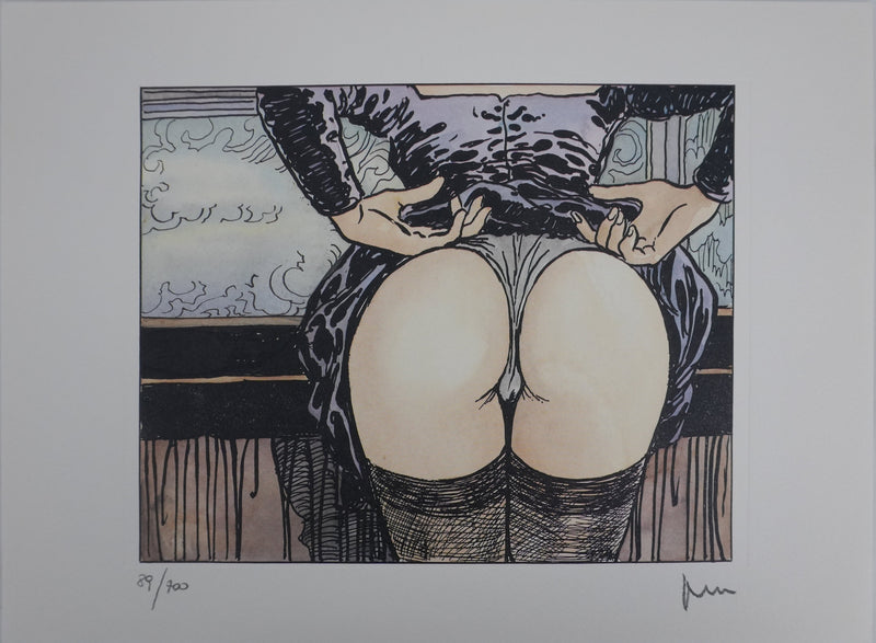 Milo MANARA : Jeu de jupons, Lithographie originale signée
