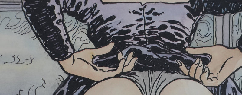 Milo MANARA : Jeu de jupons, Lithographie originale signée