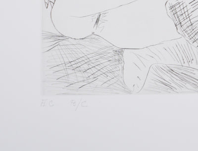 Pablo PICASSO : Les 156, La Patronne faiseuse d’anges, avec trois filles. Degas aux mains dans le dos, Gravure originale signée