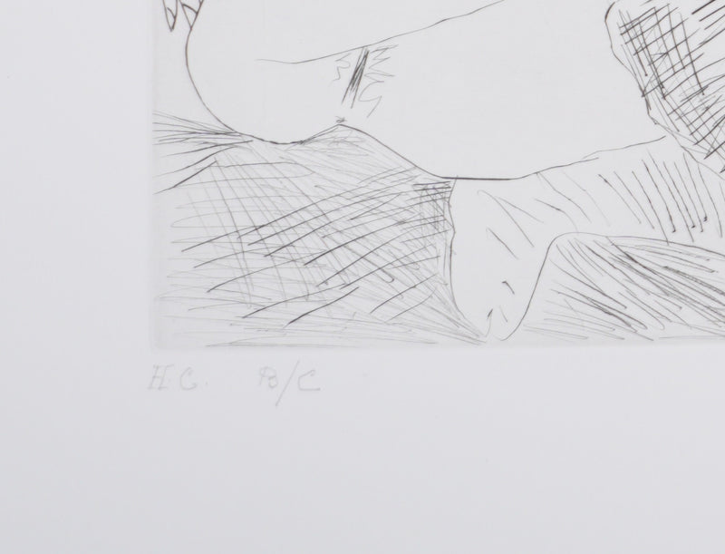 Pablo PICASSO : Les 156, La Patronne faiseuse d’anges, avec trois filles. Degas aux mains dans le dos, Gravure originale signée
