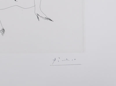 Pablo PICASSO : Les 156, Degas, les mains dans les poches, et deux filles, Gravure originale signée