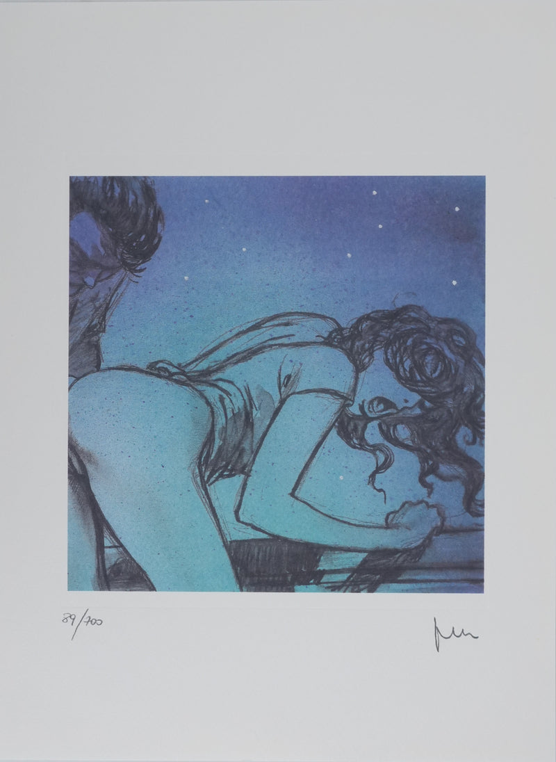 Milo MANARA : Etreinte étoilé, Lithographie originale signée