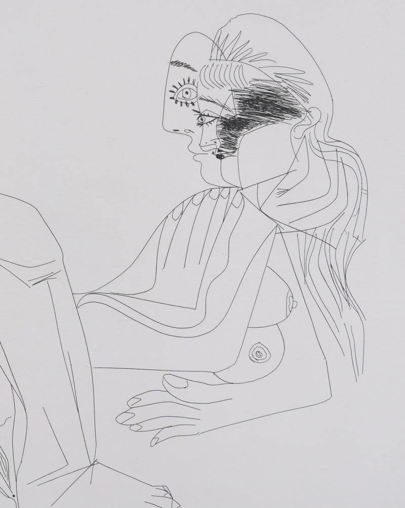 Pablo PICASSO : Les 156, Deux femmes, une en raccourci..., Gravure originale signée