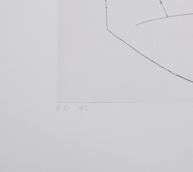 Pablo PICASSO : Les 156, Filles entre elles, dont une avec une fleur, Gravure originale signée