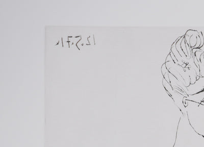 Pablo PICASSO : Les 156, Filles entre elles, dont une avec une fleur, Gravure originale signée