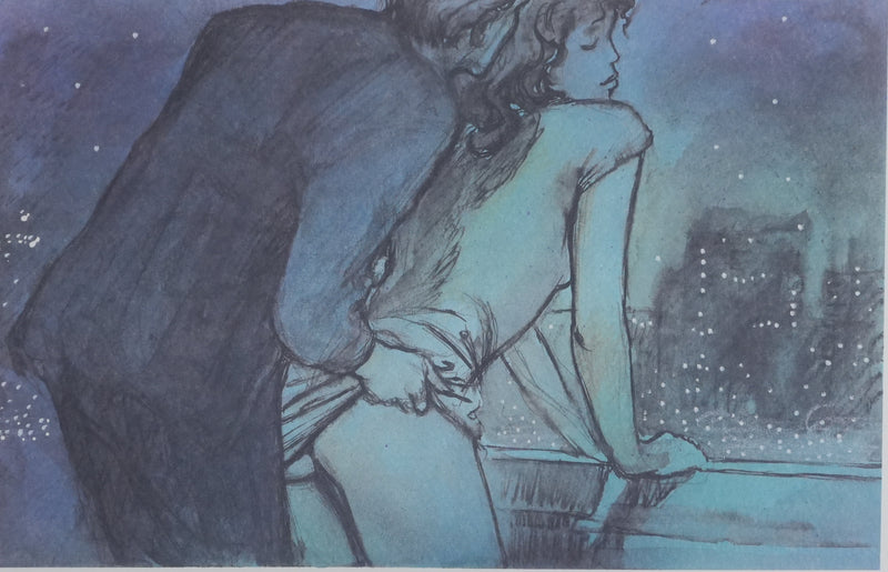 Milo MANARA : Moment intime sous les étoiles, Lithographie originale signée