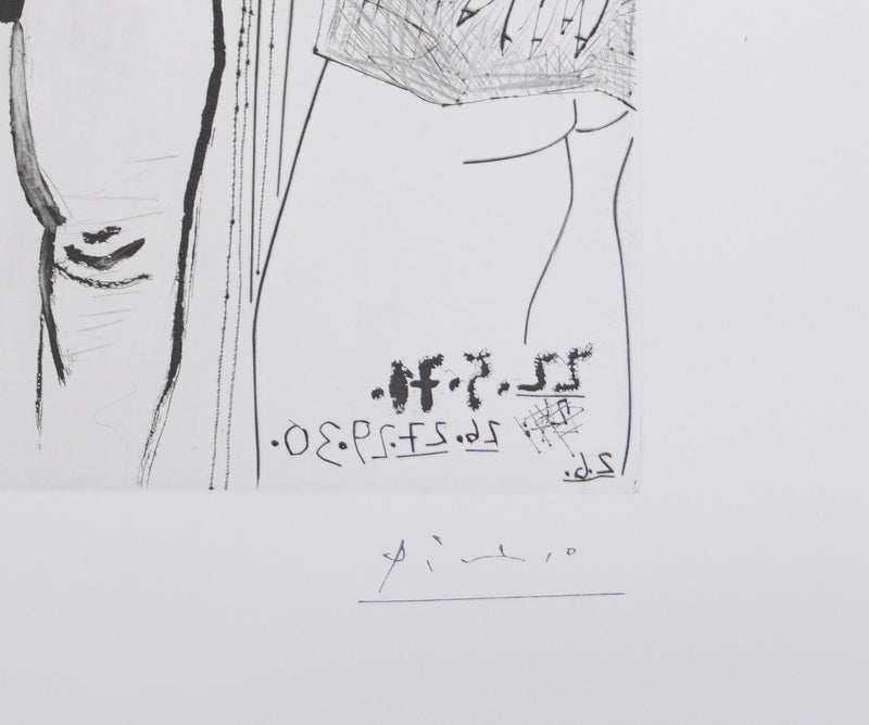 Pablo PICASSO : Les 156, Filles entre elles, La sous-maîtresse, Gravure originale signée (Copie)