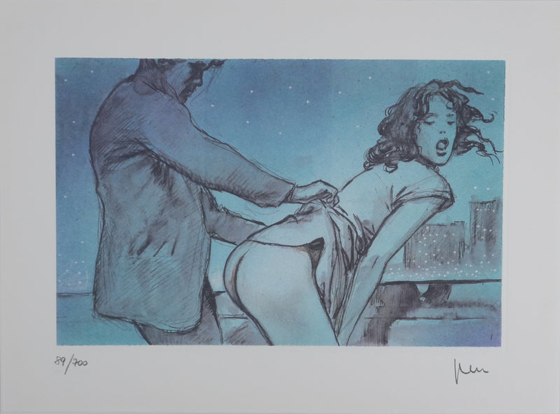 Milo MANARA : La terrasse, Lithographie originale signée