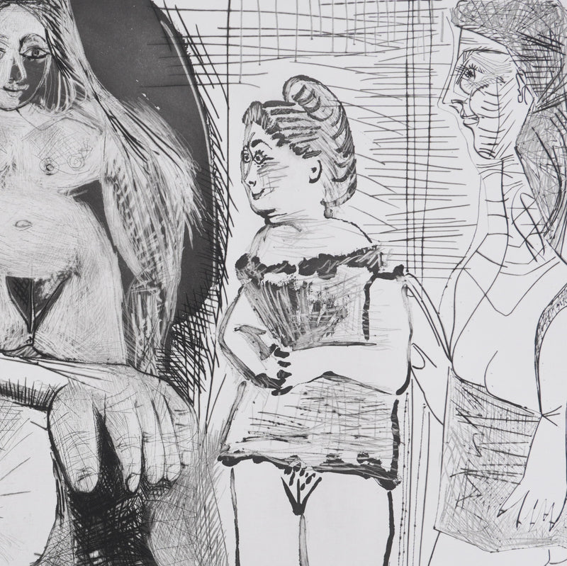 Pablo PICASSO : Les 156, Filles entre elles, La sous-maîtresse, Gravure originale signée (Copie)