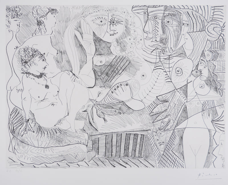 Pablo PICASSO : Les 156, Degas visionnaire, Fille écoutant…, Gravure originale signée