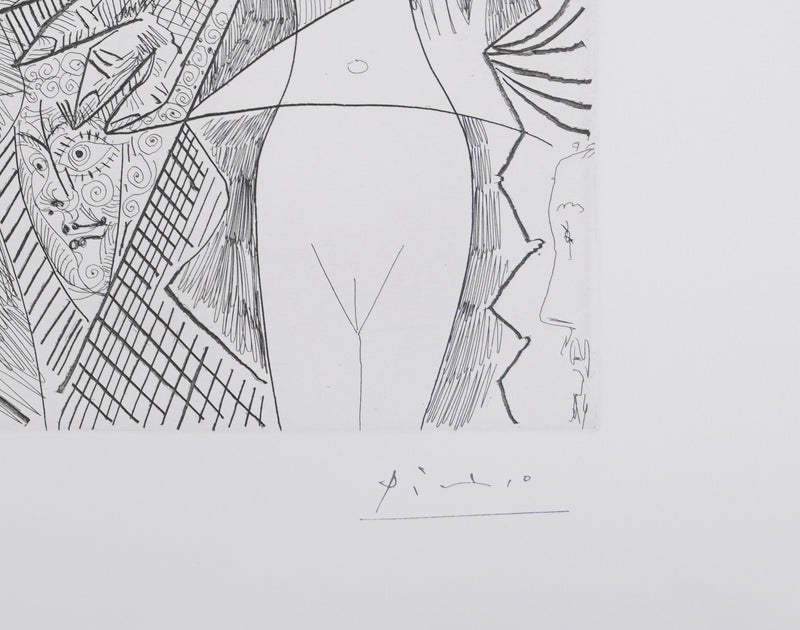 Pablo PICASSO : Les 156, Degas visionnaire, Fille écoutant…, Gravure originale signée