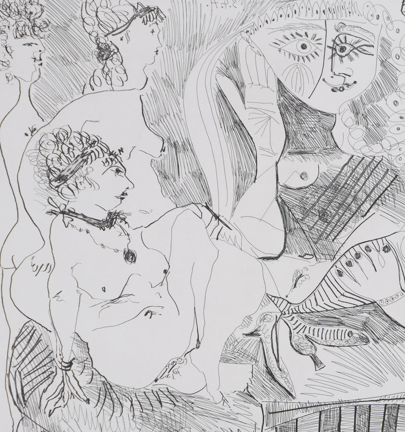 Pablo PICASSO : Les 156, Degas visionnaire, Fille écoutant…, Gravure originale signée