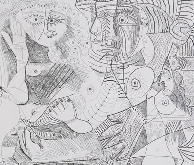 Pablo PICASSO : Les 156, Degas visionnaire, Fille écoutant…, Gravure originale signée