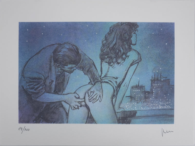Milo MANARA : Frisson nocturne, Lithographie originale signée