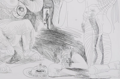Pablo PICASSO : Les 156, La Maison Tellier. Deux filles fantasmant : Salomé dansant… , Gravure originale signée