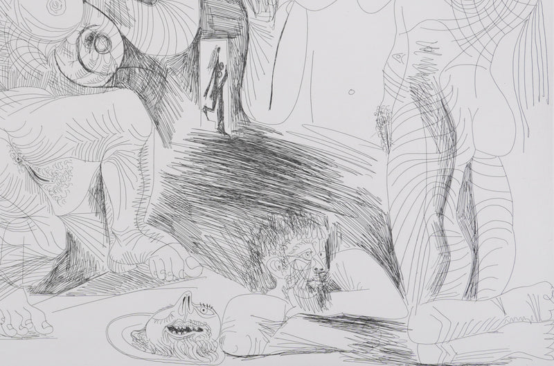 Pablo PICASSO : Les 156, La Maison Tellier. Deux filles fantasmant : Salomé dansant… , Gravure originale signée