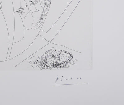 Pablo PICASSO : Les 156, Plaisanterie autour du « Bain turc ». Jeux, musique et gâteaux, Gravure originale signée