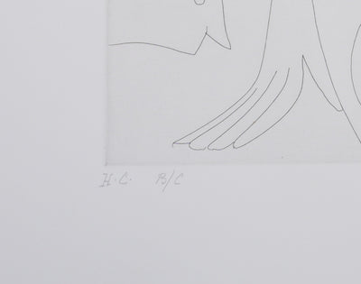 Pablo PICASSO : Les 156, La Fête de la patronne. Fleurs et baisers…, Gravure originale signée