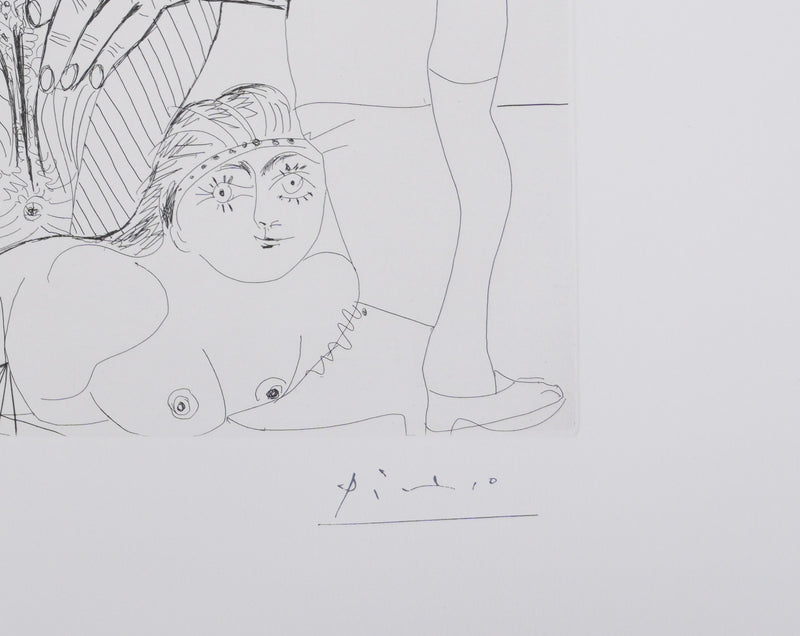 Pablo PICASSO : Les 156, La Maison Tellier. L’arrivée des clients, Gravure originale signée