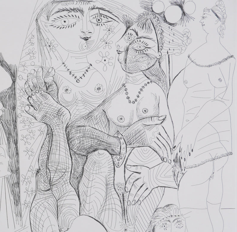 Pablo PICASSO : Les 156, La Maison Tellier. L’arrivée des clients, Gravure originale signée
