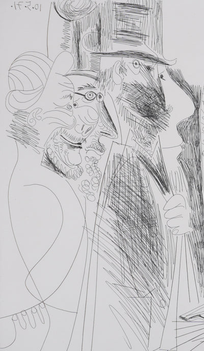 Pablo PICASSO : Les 156, La Maison Tellier. L’arrivée des clients, Gravure originale signée