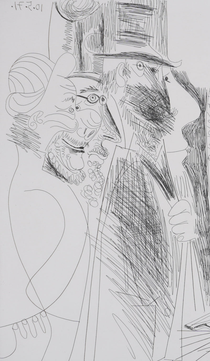Pablo PICASSO : Les 156, La Maison Tellier. L’arrivée des clients, Gravure originale signée