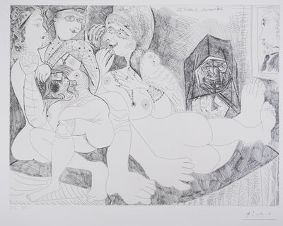 Pablo PICASSO : Les 156, Maison close, bavardages…, Gravure originale signée