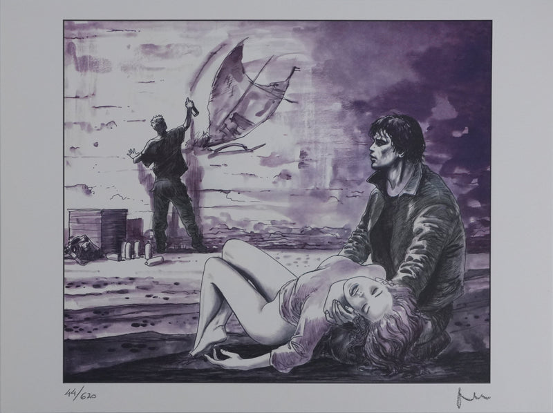 Milo MANARA : Le graffiti, Lithographie originale signée