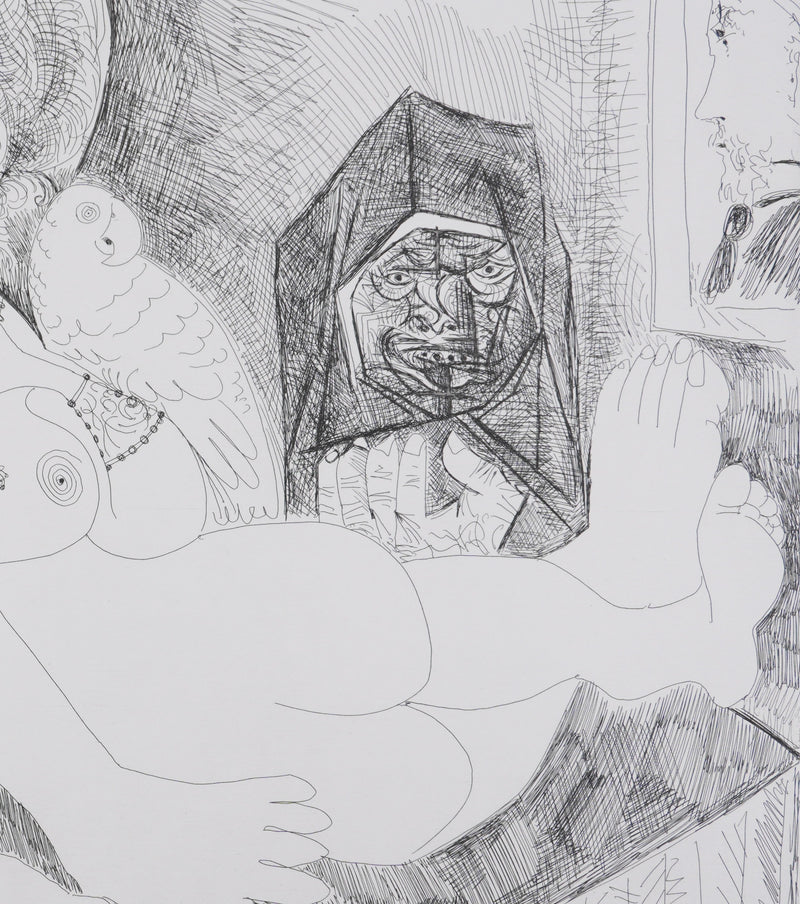 Pablo PICASSO : Les 156, Maison close, bavardages…, Gravure originale signée