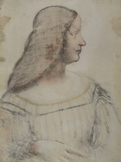 Leonard DE VINCI : Portrait d'Isabelle d'Este, Lithographie