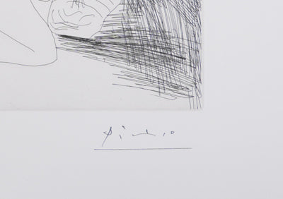 Pablo PICASSO : Les 156, Bain de minuit. Femmes surprises par un marin hilare, Gravure originale signée