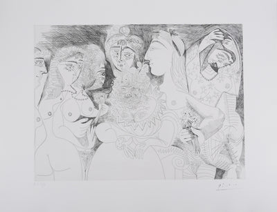 Pablo PICASSO : Les 156, La Fête de la patronne, Gravure originale signée