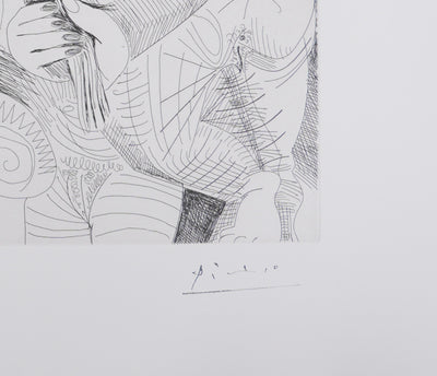 Pablo PICASSO : Les 156, La Fête de la patronne, Gravure originale signée