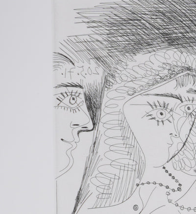 Pablo PICASSO : Les 156, La Fête de la patronne, Gravure originale signée