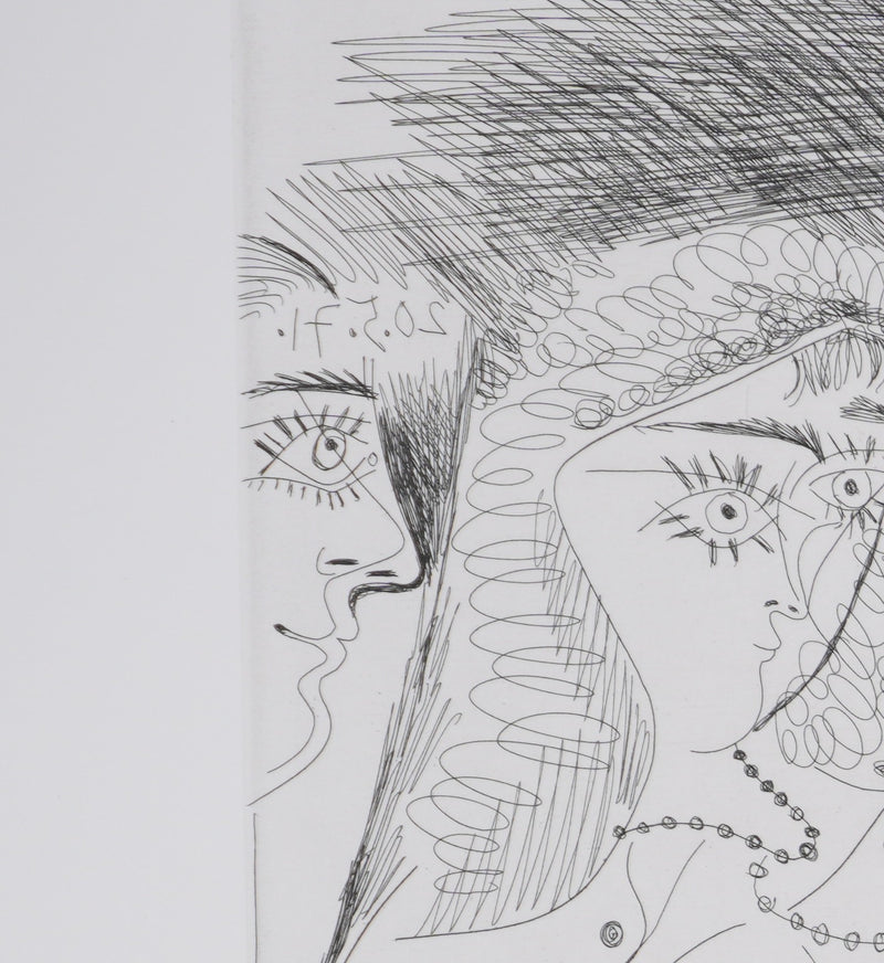 Pablo PICASSO : Les 156, La Fête de la patronne, Gravure originale signée