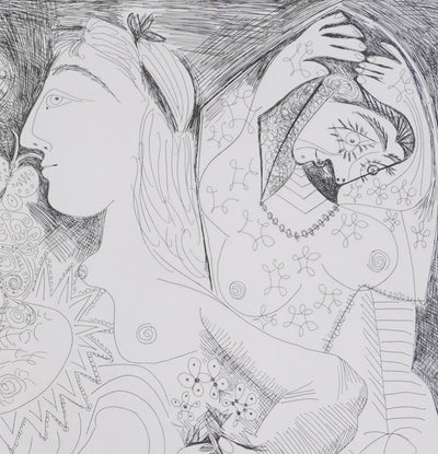 Pablo PICASSO : Les 156, La Fête de la patronne, Gravure originale signée